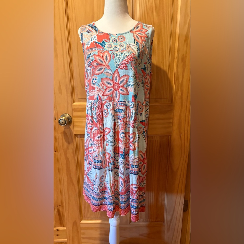 J. Jill sleeveless knee-length floral print dress women’s M